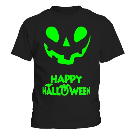 PUMPKIN GLOW DARK HAPPY HALLOWEEN T-SHIRT - Picture 1 of 1